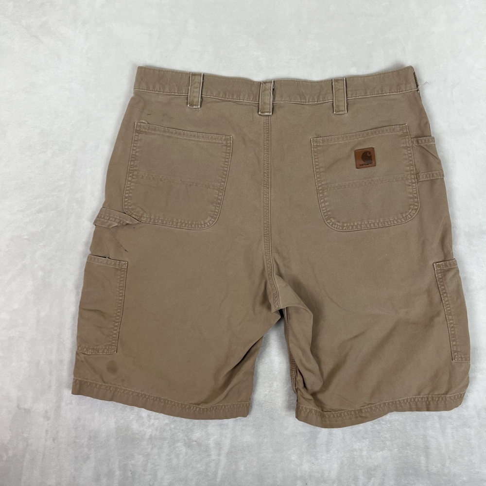 Carhartt Cargo Shorts Mens 38 Brown Relaxed Fit 9 Inseam Workwear Distressed